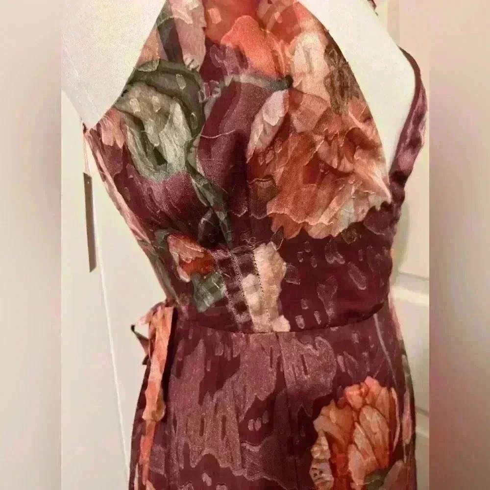 Anthropologie‎ Hutch $240 Senna Floral Tiered Maxi Wrap Dress Feminine Boho Red - Picture 9 of 12